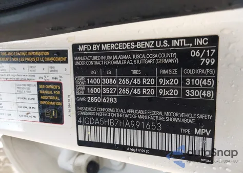 2017 Mercedes-Benz Gle 350 4Matic from USA, damaged, VIN 4JGDA5HB7HA991653